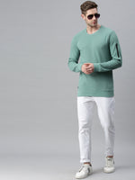 Men Printed Green Sweatshirt-FC1745-Green