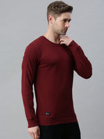 Men Solid Maroon Sweatshirt-FC1745-Maroon