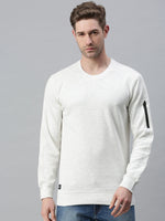 Men Solid White Sweatshirt-FC1745-White