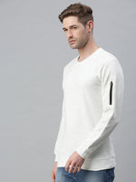 Men Solid White Sweatshirt-FC1745-White