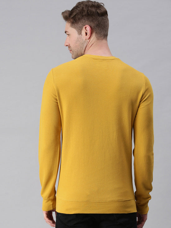 Men Solid Yellow Sweatshirt-FC1746-Yellow