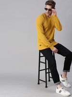 Men Solid Yellow Sweatshirt-FC1746-Yellow