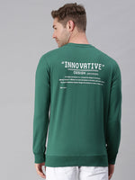 Men Printed Green Sweatshirt-FC1756-Green