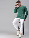 Men Printed Green Sweatshirt-FC1756-Green