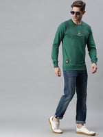 Men Printed Green Sweatshirt-FC1766-Green