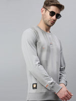 Men Solid Grey Sweatshirt-FC1766-Grey