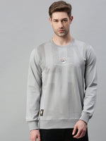 Men Solid Grey Sweatshirt-FC1766-Grey