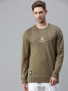 Men Printed Olive Sweatshirt-FC1766-Olive