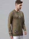 Men Printed Olive Sweatshirt-FC1766-Olive