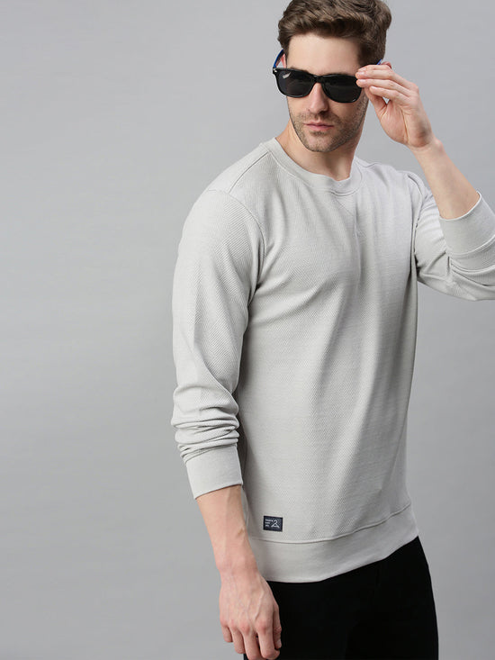 Men Solid Grey Sweatshirt-FC1783-Grey