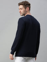 Men Solid Navy Blue Sweatshirt-FC1783-Navy