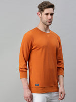 Men Solid Orange Sweatshirt-FC1783-Orange