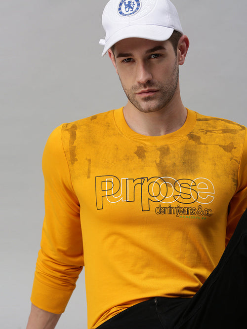 Men Printed Yellow Sweatshirt-FC2009-Yellow