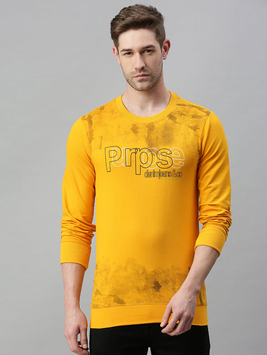 Men Printed Yellow Sweatshirt-FC2009-Yellow