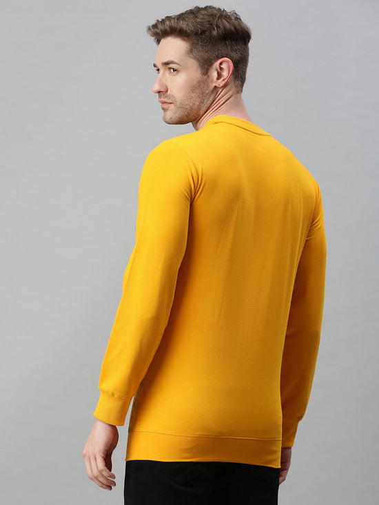 Men Printed Yellow Sweatshirt-FC2009-Yellow