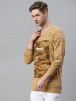 Men Printed Beige Sweatshirt-FC2011-Beige