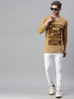 Men Printed Beige Sweatshirt-FC2011-Beige