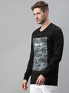 Men Printed Black Sweatshirt-FC2011-Black