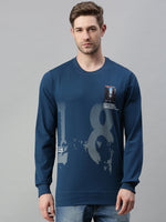 Men Printed Blue Sweatshirt-FC2014-Blue