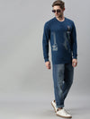 Men Printed Blue Sweatshirt-FC2014-Blue