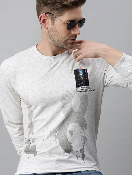 Men Solid Cream Sweatshirt-FC2014-Cream