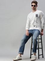 Men Solid Cream Sweatshirt-FC2014-Cream