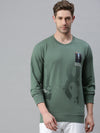 Men Printed Green Sweatshirt-FC2014-Green