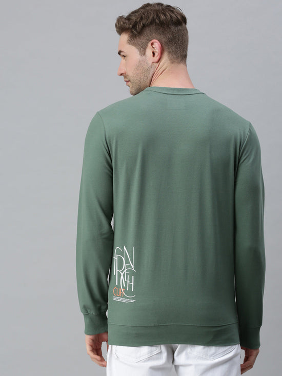 Men Printed Green Sweatshirt-FC2014-Green