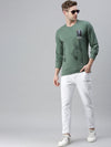 Men Printed Green Sweatshirt-FC2014-Green