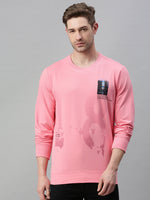 Men Printed Pink Sweatshirt-FC2014-Pink