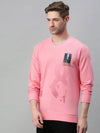 Men Printed Pink Sweatshirt-FC2014-Pink