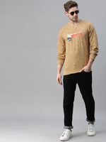 Men Graphic Beige Sweatshirt-FC2015-Beige