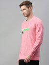 Men Printed Pink Sweatshirt-FC2015-Pink