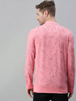 Men Printed Pink Sweatshirt-FC2015-Pink