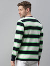 Men Striped White Sweatshirt-FC2105-Whitegreen