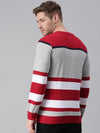 Men Colourblocked White Sweatshirt-FC2111-Whitered