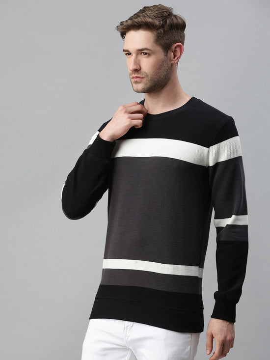 Men Printed Black Sweatshirt-FC2114-Blackgrey