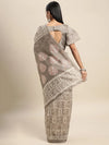 Saree Mall Women's Bhagalpuri  Grey Printed Celebrity Saree With Blouse Piece-17WOM17910