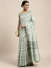 Saree Mall Women's Bhagalpuri  Sea Green Printed Celebrity Saree With Blouse Piece-17WOM17911