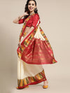 Saree Mall Women's  Blend Off White Printed Designer Saree With Blouse Piece-FF0LNJCQ101A