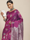 Saree Mall Women's  Blend Magenta Woven Design Celebrity Saree With Blouse Piece-YMN52003