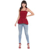 Aawari Cotton Plain Strap Crop Top For Girls and Women Maroon-AM077aroon