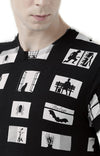 Huetrap Black Mens Short Sleeve Graphic Printed Tshirt-HT17MKGRABLK00852