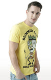 Huetrap Yellow Mens Short Sleeve Graphic Printed Tshirt-HT17MKGRAYLW00697