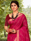 Saree Mall Women's Cotton Blend Pink Printed Designer Saree With Blouse Piece-FLGUNI4320