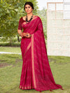 Saree Mall Women's Cotton Blend Pink Printed Designer Saree With Blouse Piece-FLGUNI4320