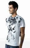 Huetrap White Mens Short Sleeve Graphic Printed Tshirt-HT15MKGRAWHT00110