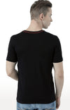 Huetrap Black Mens Short Sleeve Graphic Printed Tshirt-HT17MKGRABLK00852