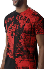 Huetrap Red Mens Short Sleeve Graphic Printed Tshirt-HT15MKGRARED00118