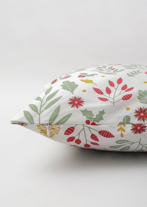 Foraged Berries 100% cotton floral cushion cover for sofa - Multicolor-230454031